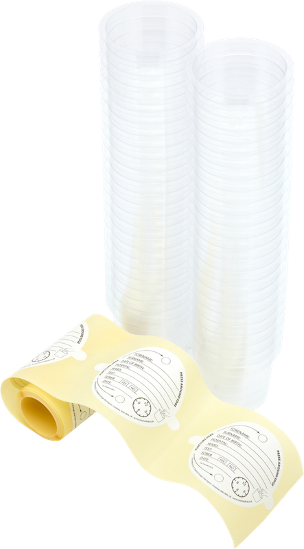 Urine Sample Container with Paper Lid 100cc (50)
